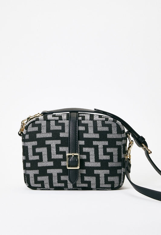 Camera Crossbody With Buckle Black Multi