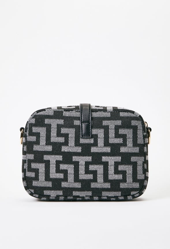 Camera Crossbody With Buckle Black Multi