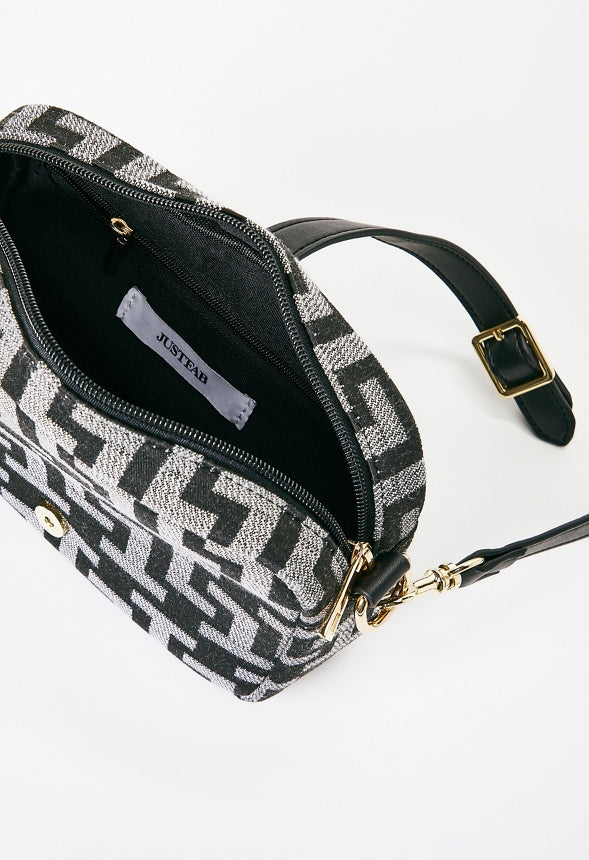 Camera Crossbody With Buckle Black Multi