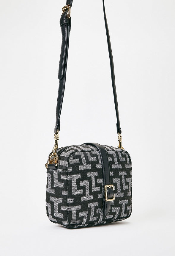 Camera Crossbody With Buckle Black Multi