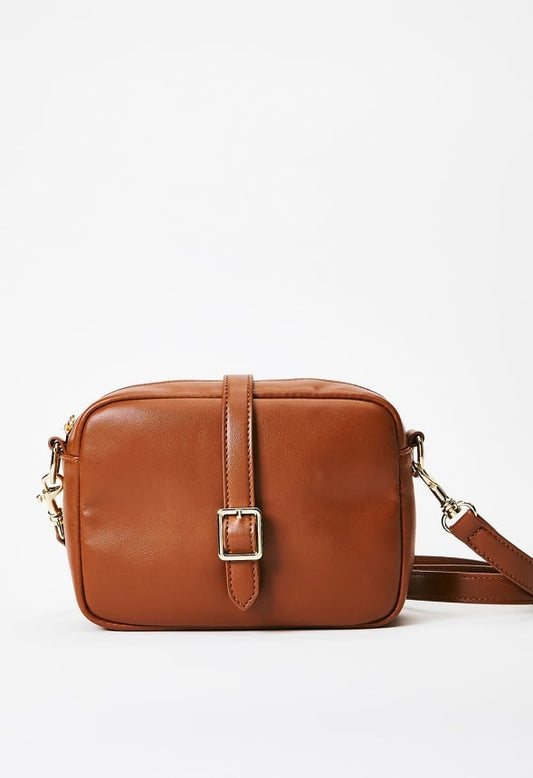 Camera Crossbody With Buckle Camel