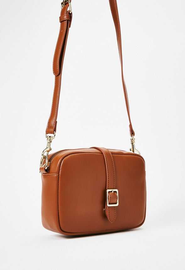 Camera Crossbody With Buckle Camel