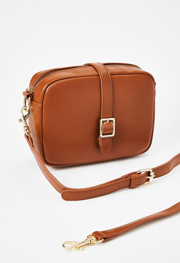 Camera Crossbody With Buckle Camel