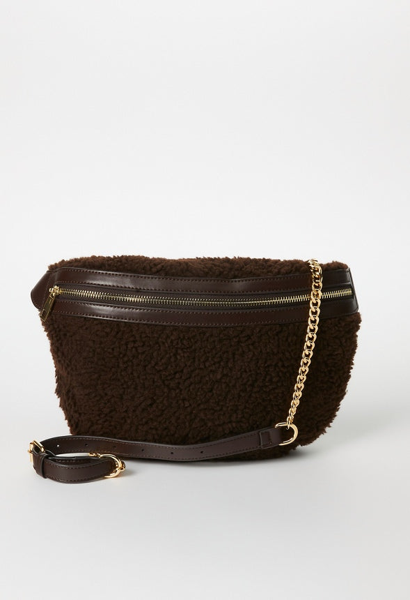 Sherpa Zippered Belt Bag Coffee