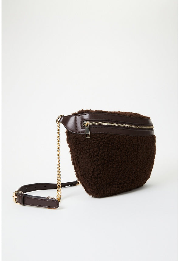 Sherpa Zippered Belt Bag Coffee