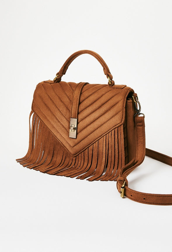 Fringe Crossbody Taupe