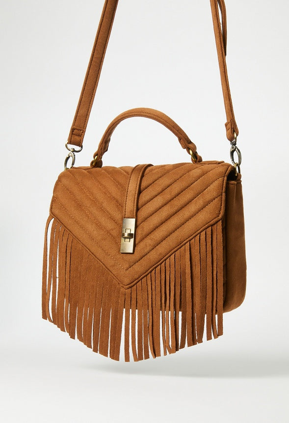 Fringe Crossbody Taupe