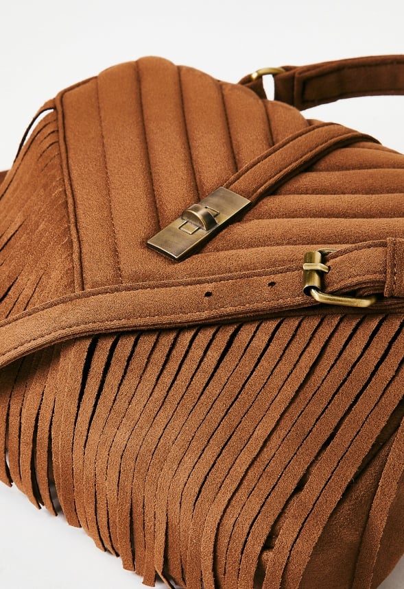Fringe Crossbody Taupe