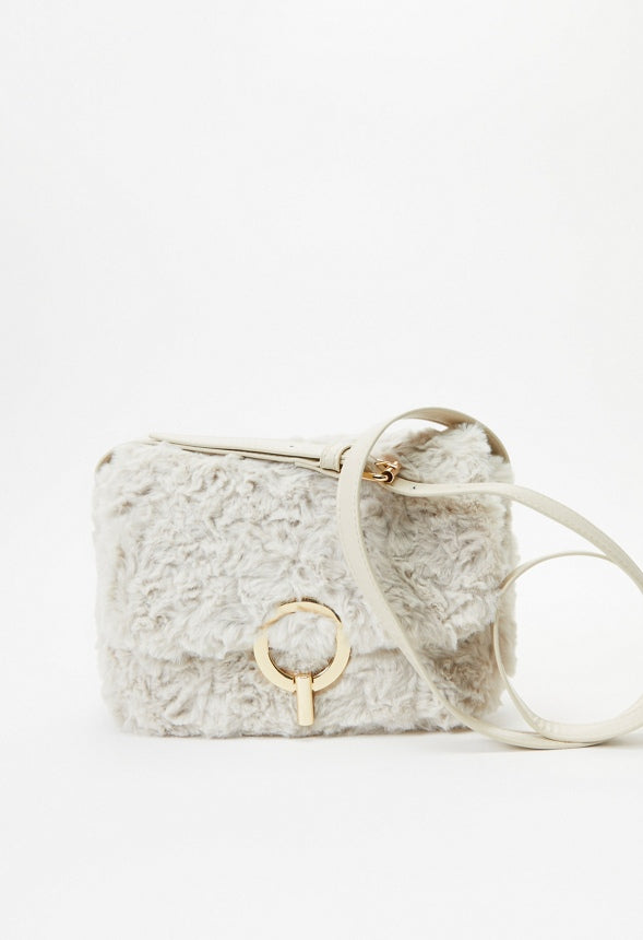 Fur Crossbody Birch White