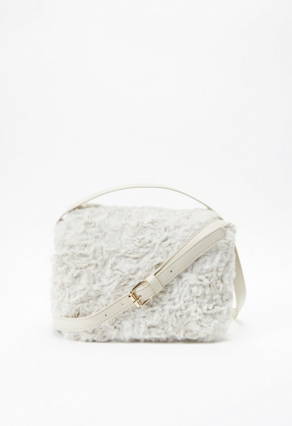 Fur Crossbody Birch White