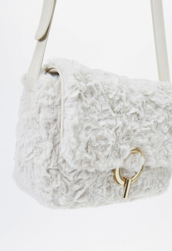 Fur Crossbody Birch White
