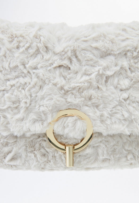 Fur Crossbody Birch White