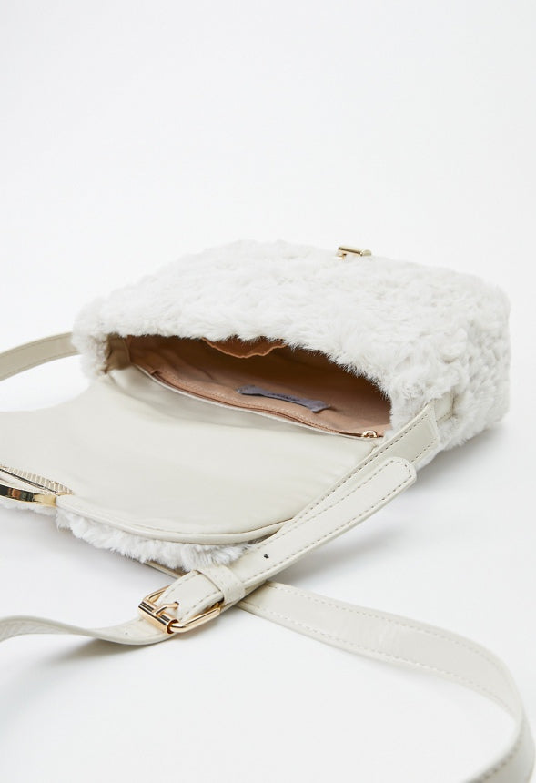 Fur Crossbody Birch White