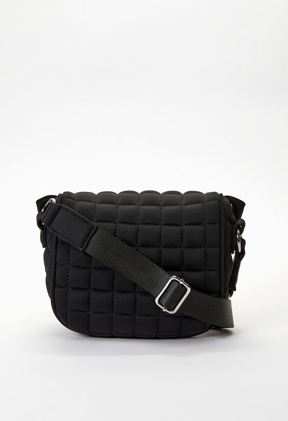 Quilted Multi Compartment Belt Bag Black