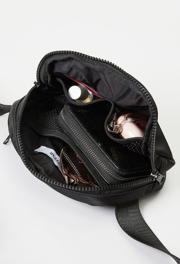 Zippered Belt Bag Black