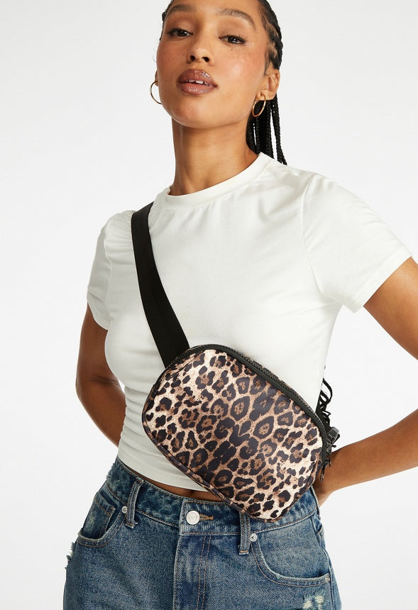 Zippered Belt Bag Leopard