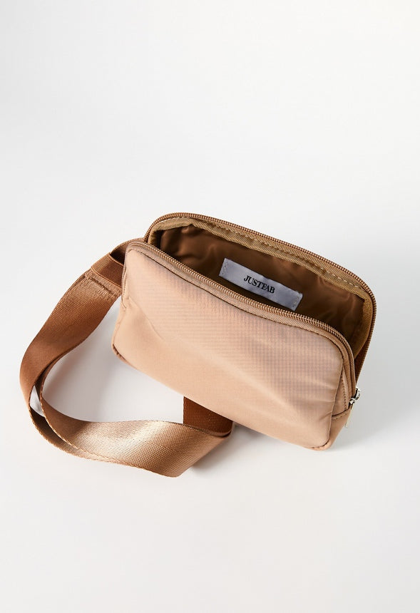 Zippered Belt Bag Warm Taupe