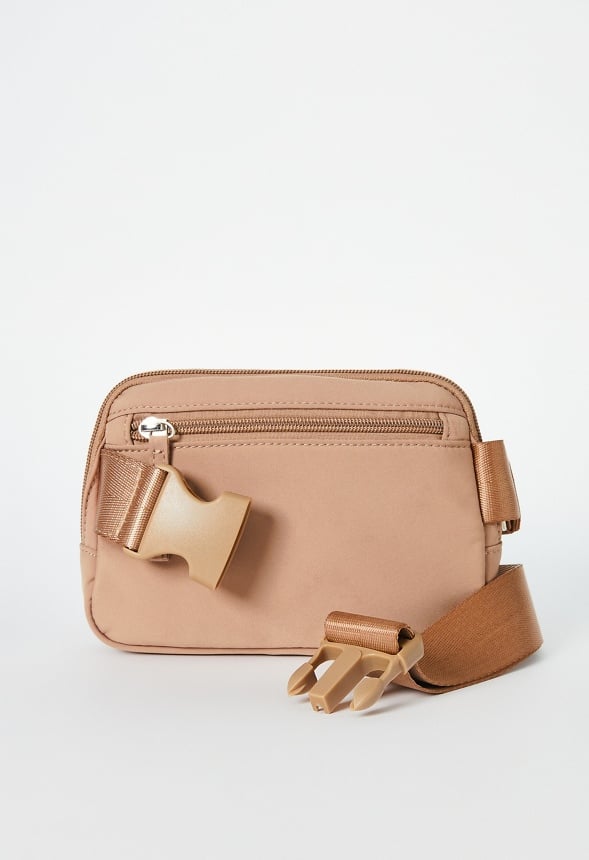 Zippered Belt Bag Warm Taupe