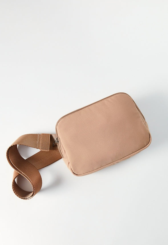 Zippered Belt Bag Warm Taupe