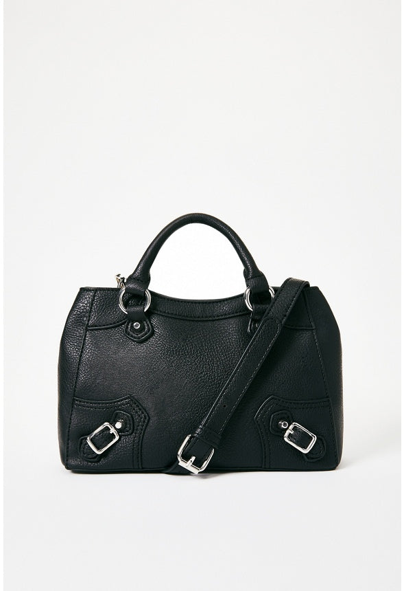 Moto Buckle Crossbody Black