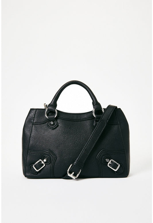 Moto Buckle Crossbody Black