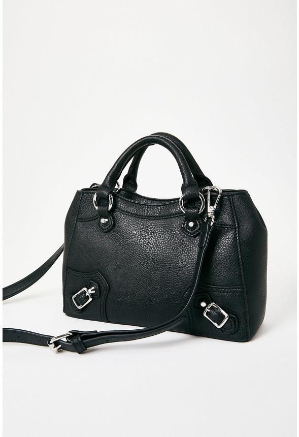Moto Buckle Crossbody Black