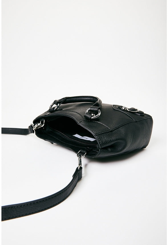 Moto Buckle Crossbody Black