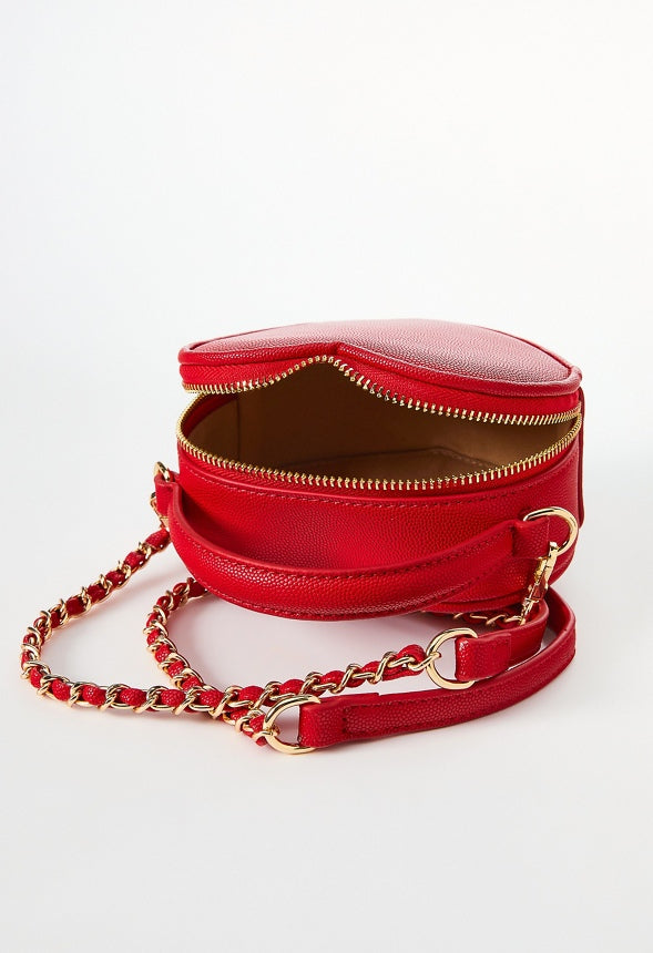 Mini Heart Crossbody Salsa Red