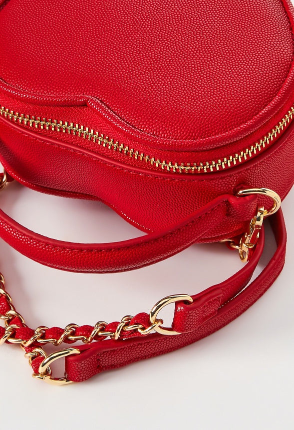 Mini Heart Crossbody Salsa Red