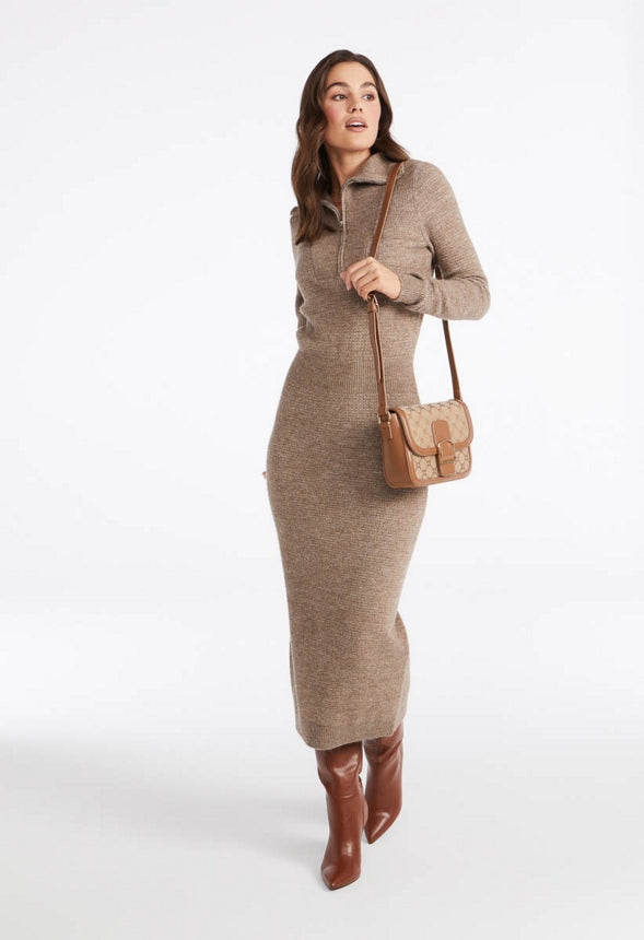 Logo Hardware Saddle Bag Brown Logo