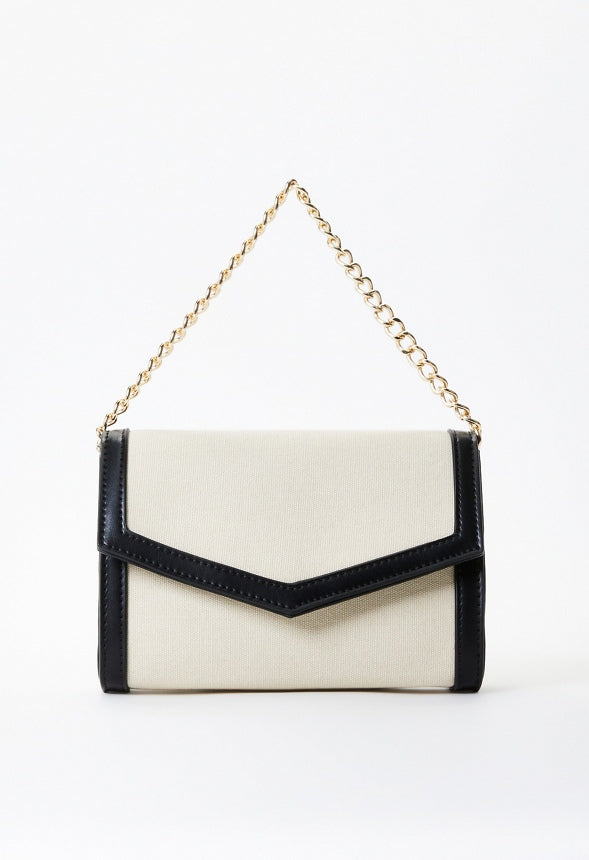 Contrast Crossbody Linen/ Black