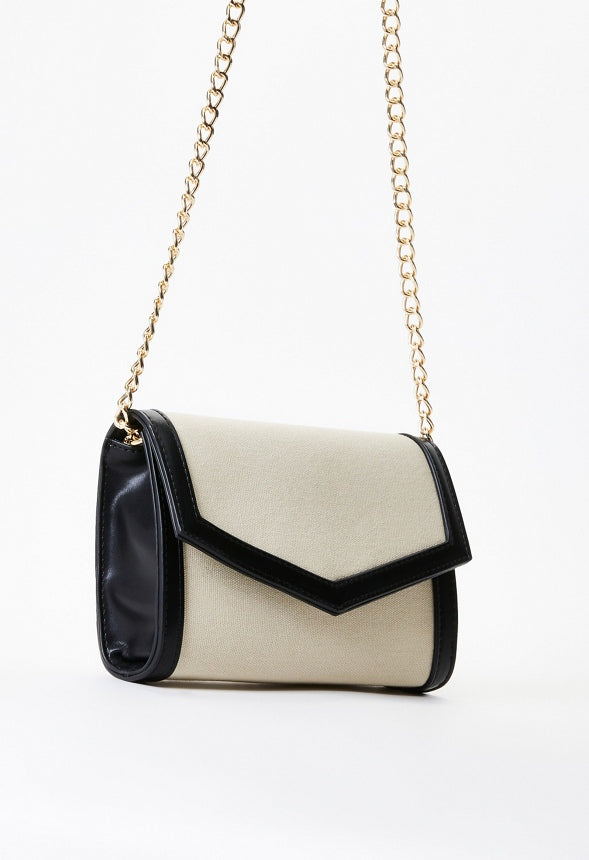 Contrast Crossbody Linen/ Black