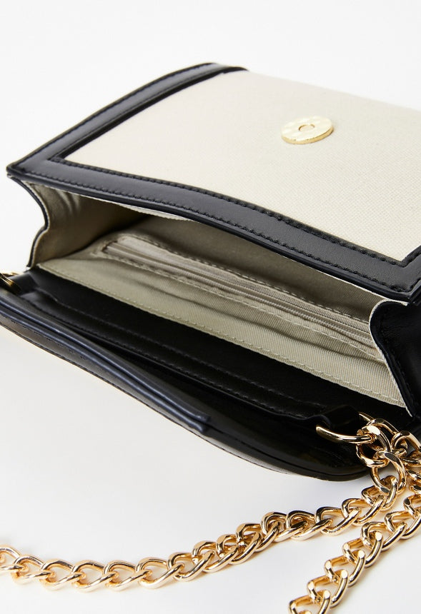 Contrast Crossbody Linen/ Black