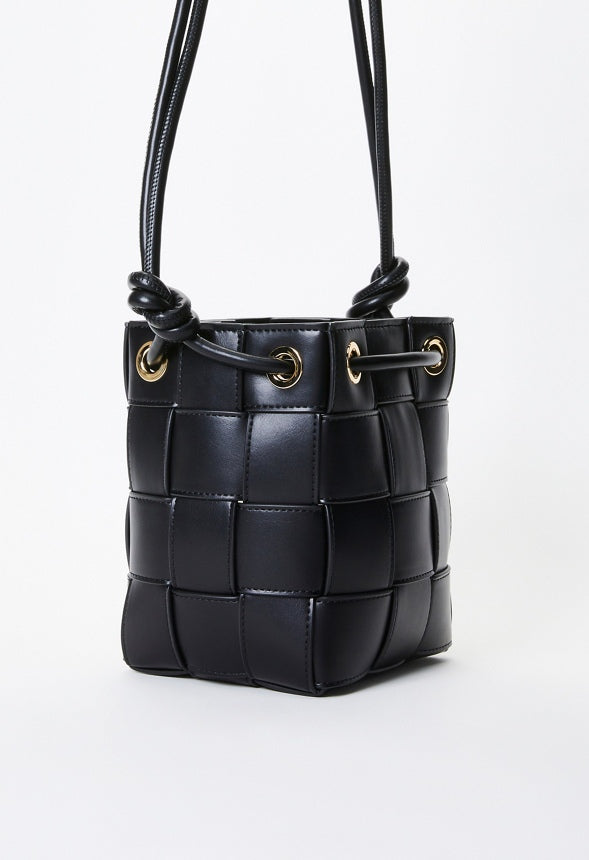 Large Woven Crossbody Black