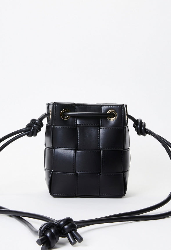 Large Woven Crossbody Black