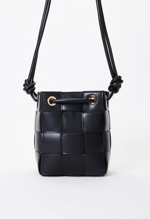 Large Woven Crossbody Black
