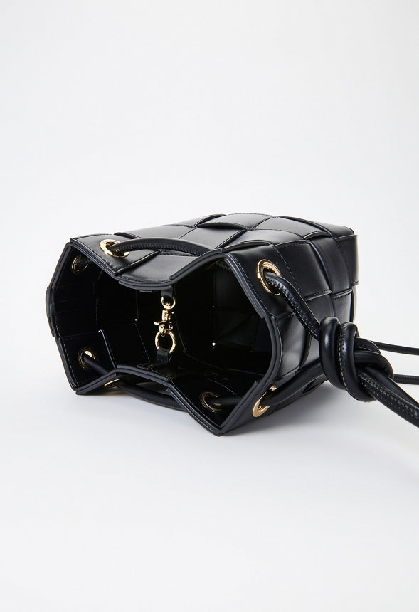 Large Woven Crossbody Black