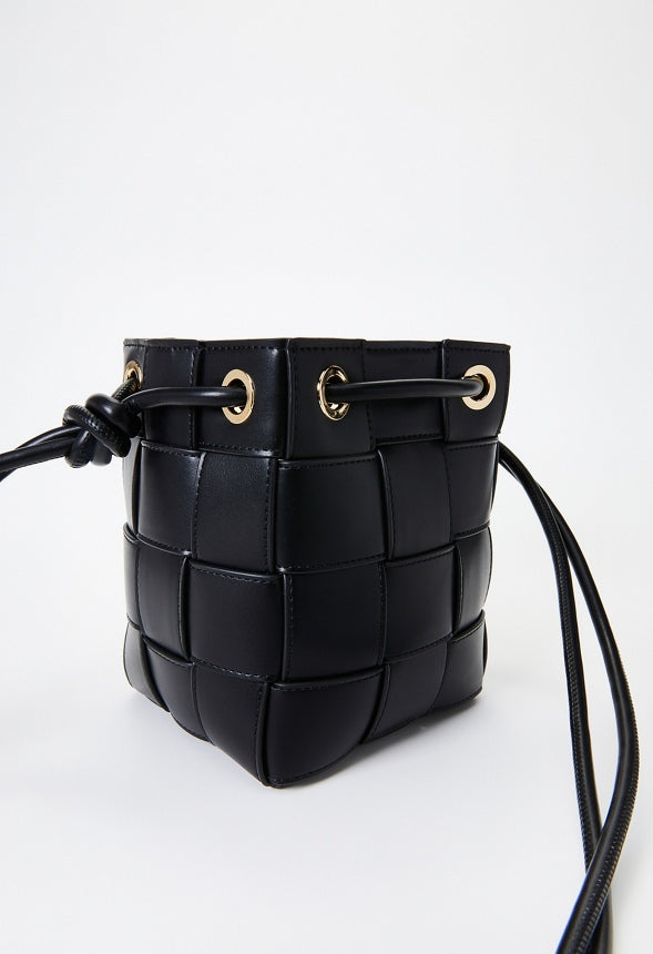 Large Woven Crossbody Black