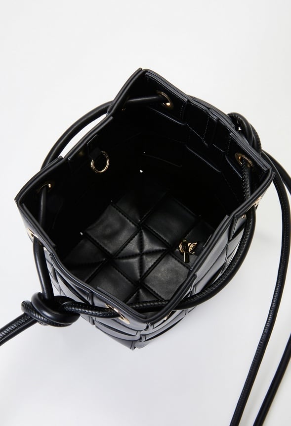 Large Woven Crossbody Black