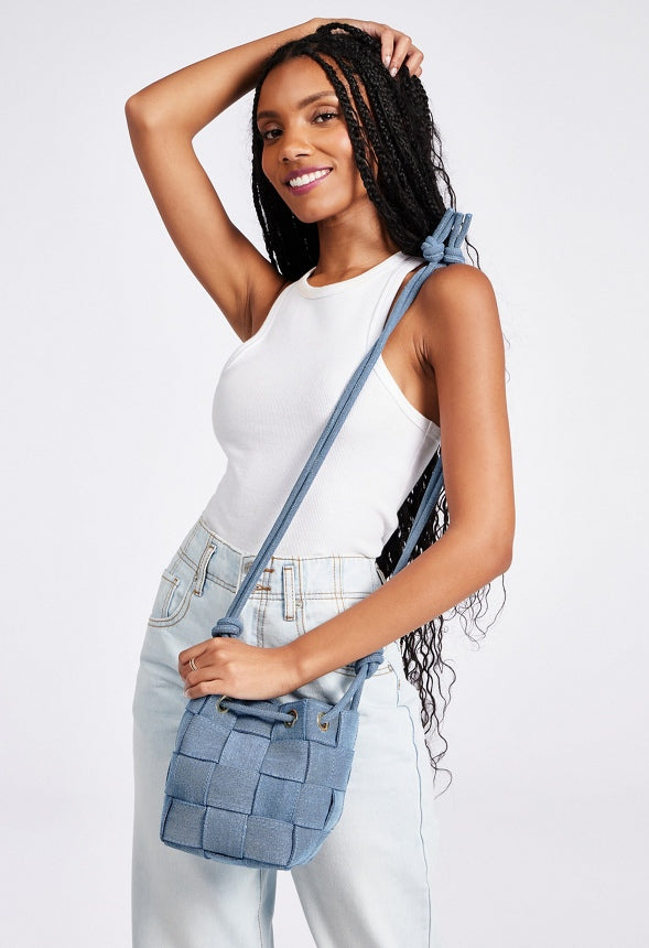 Large Woven Crossbody Medium Denim