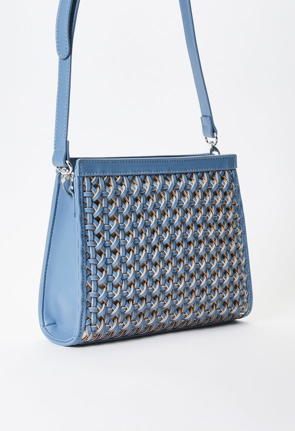 Woven Crossbody Coronet Blue