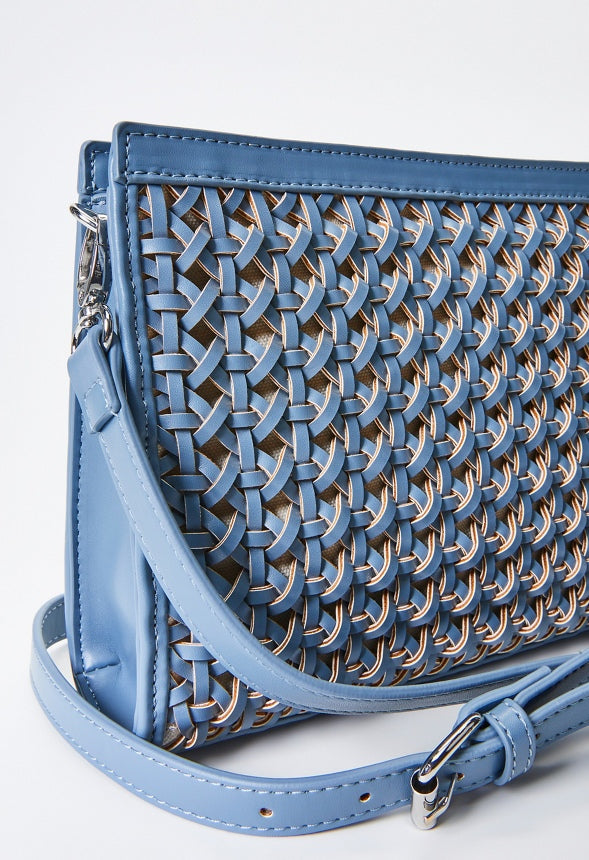 Woven Crossbody Coronet Blue
