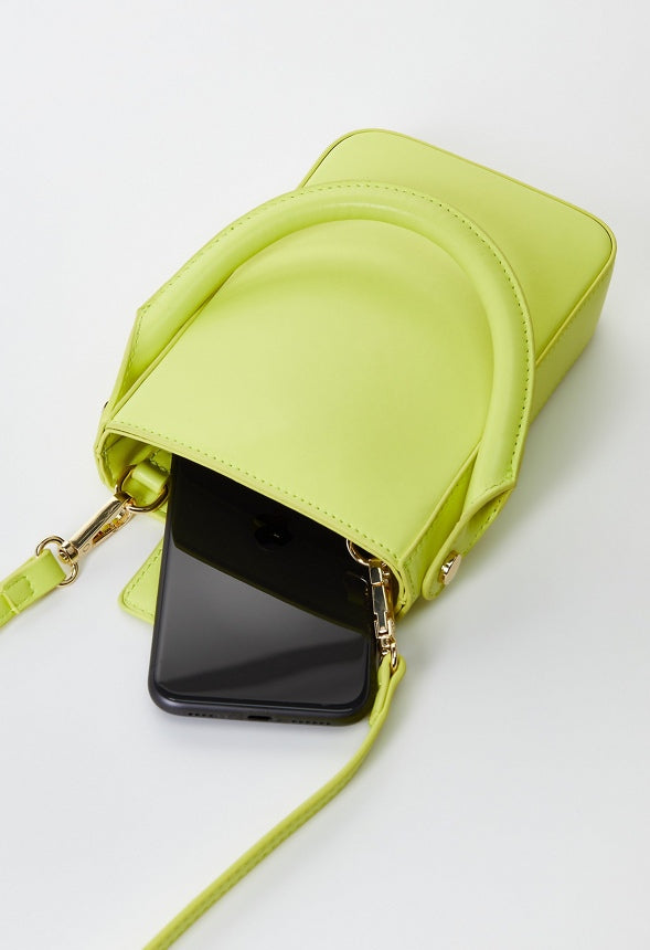 Structured Phone Crossbody Sulphur Spring Green