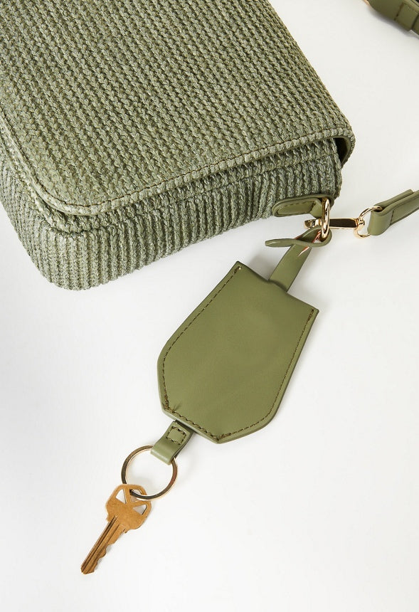 Woven Raffia Crossbody Iceberg Green Raffia