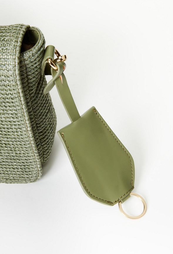 Woven Raffia Crossbody Iceberg Green Raffia