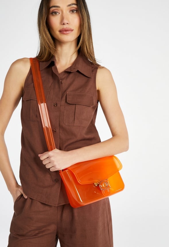 Jelly Crossbody With Flap Orange