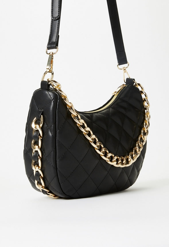 Double Chain Crossbody Black