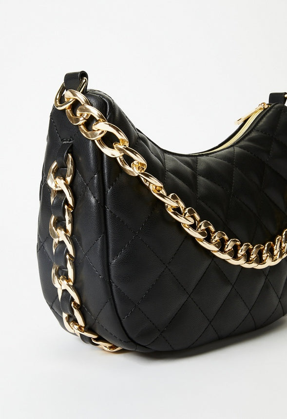 Double Chain Crossbody Black