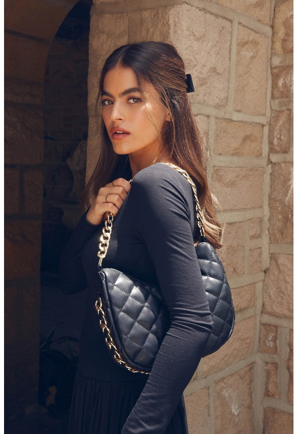 Double Chain Crossbody Black