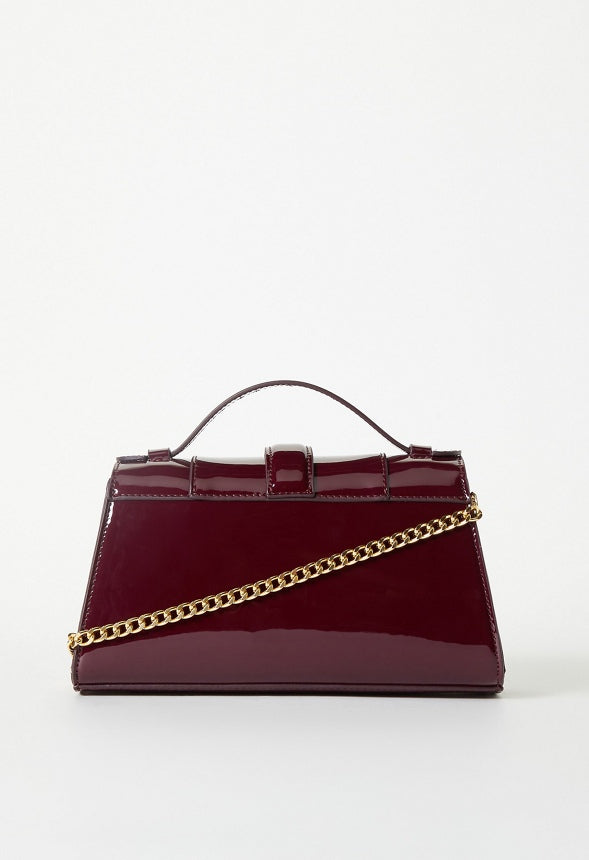 Mini Structured Crossbody With Chain Fig Red